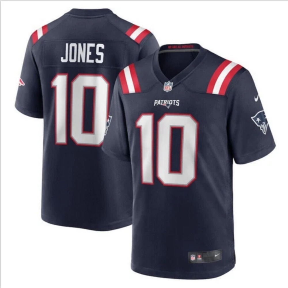 Nike NFL New England Patriots Mac Jones #10 Jersey Navy Men’s Large On Field